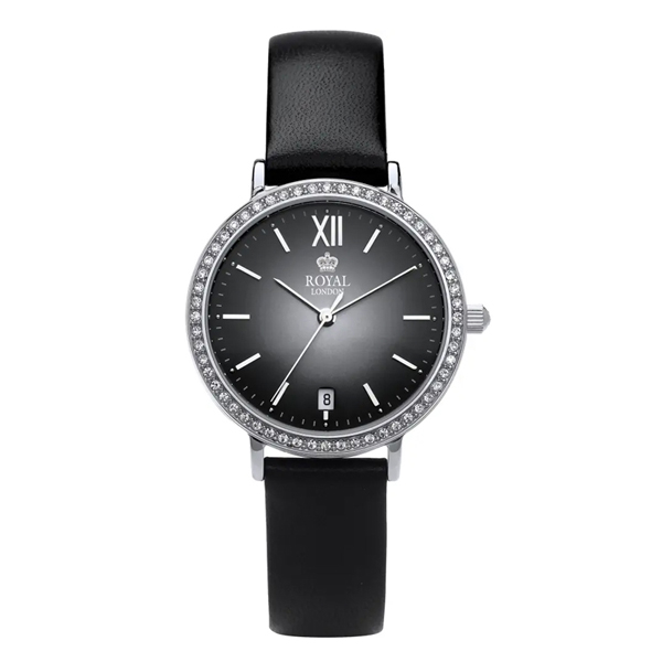 Royal London 21345-01 Ladies Classic Black Leather Strap Date Watch